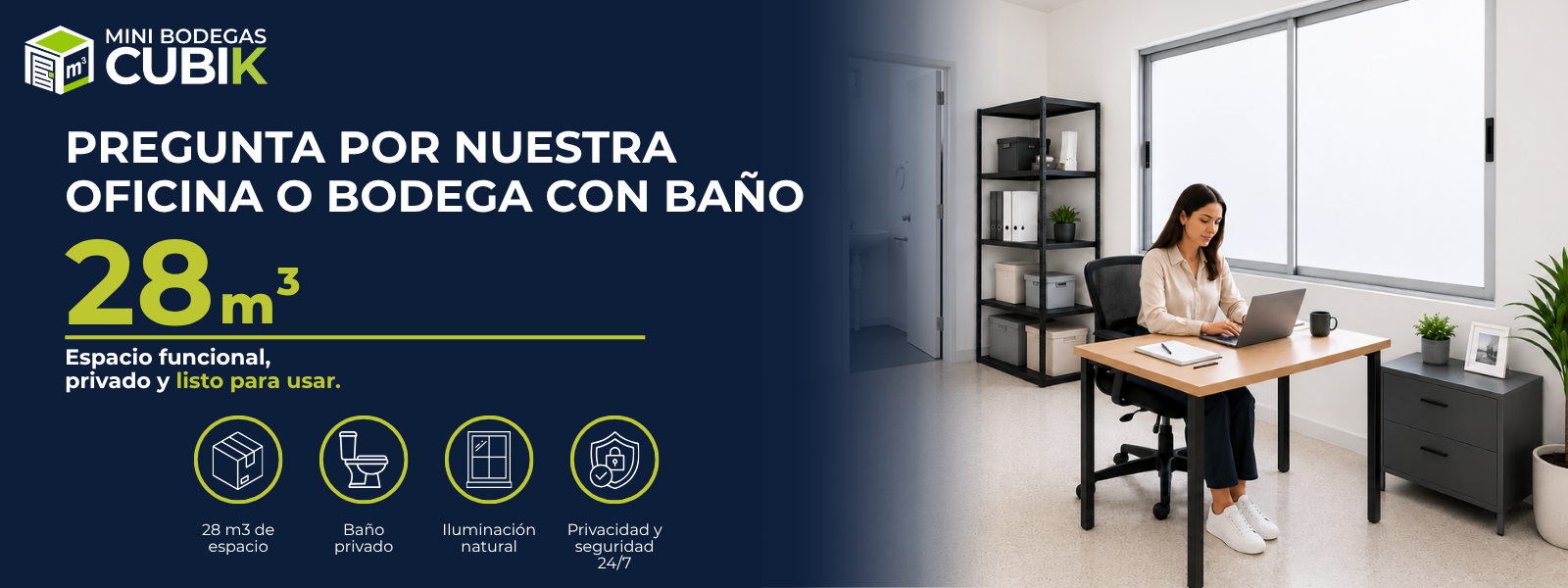 Oficina o bodega con baño CUBIK